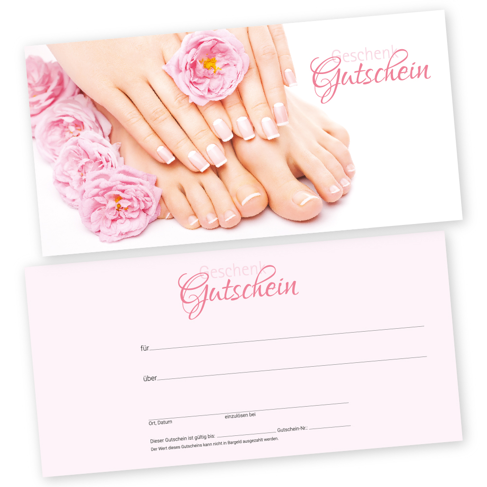 Gutscheine Geschenkgutscheine GP107 Nails Naildesign Fußpflege Pediküre 