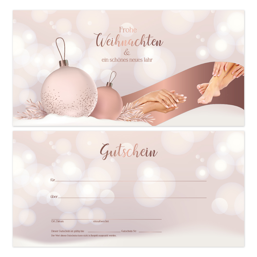 50 Weihnachtsgutscheine Fürs Kosmetikstudio – Elegante Geschenkkarten Im Festdesign